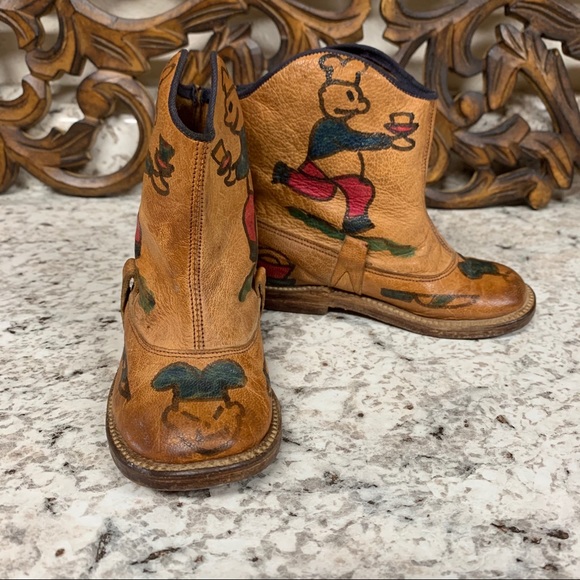 Vintage Other - Vintage handmade painted cowboy boots